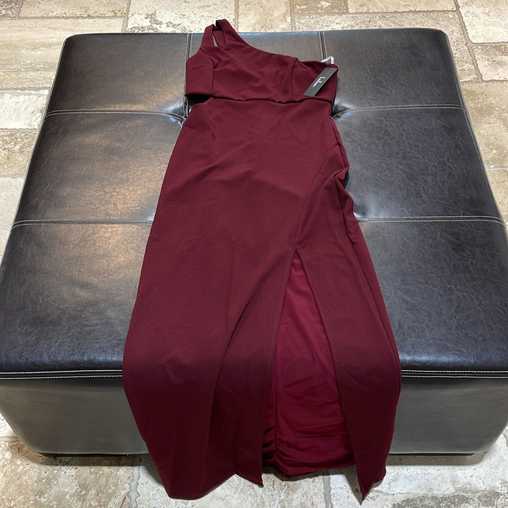 LULUS Simply Beautiful One Shoulder Column Gown - Picture 7 of 10